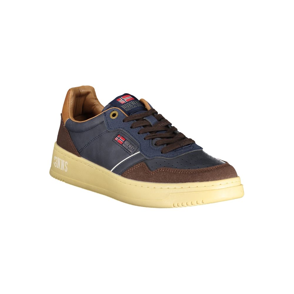 Athletic Sneakers by Norway 1963 for men in polyester & polyethylene blue presents a sleek silhouette, perfectly capturing the athletic style essence of Crisp Men's Athletic Polyester & Polyethylene Sneakers with its sleek design and premium finish.