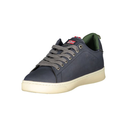 Sneakers by Norway 1963 for men in polyester & polyethylene blue presents a sumptuous silhouette, artfully capturing the essence of the Men's Low-Top Polyester & Polyethylene Sneakers with its sumptuous low-top style design.