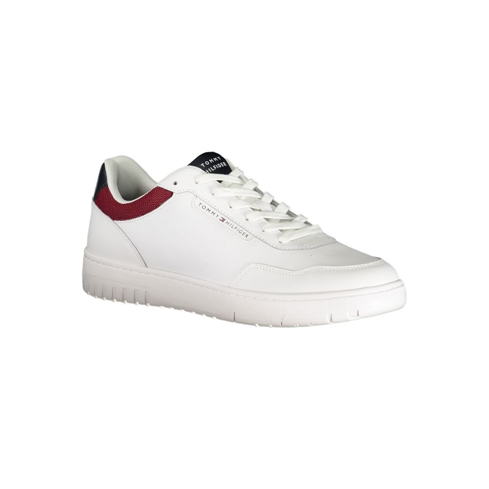 Athletic Sneakers by Tommy Hilfiger for men in polyester polyethylene leather white showcases an impeccable silhouette, defined by an impeccable athletic style design that perfectly captures the essence of the Men's Athletic Polyester Polyethylene Leather Sneakers.