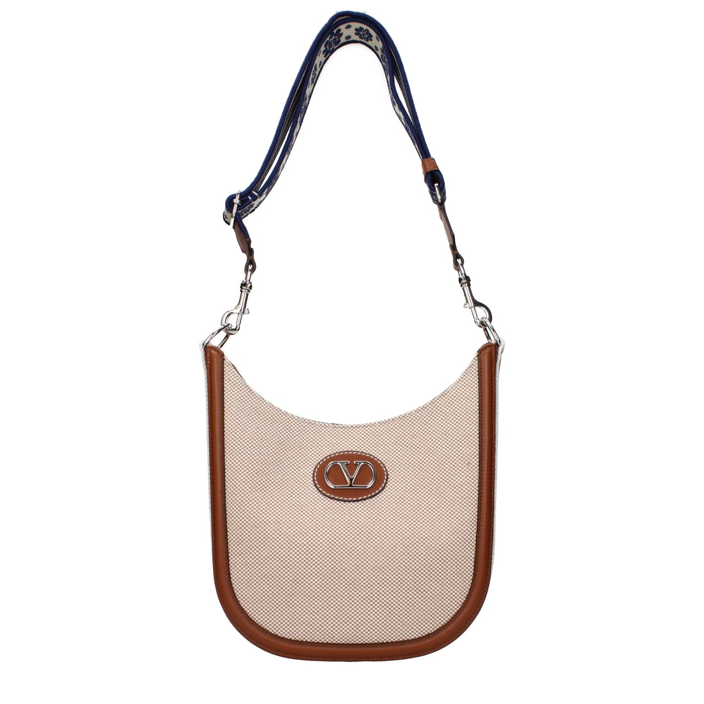 Valentino Garavani Fabric Crossbody Messenger Bag - Beige