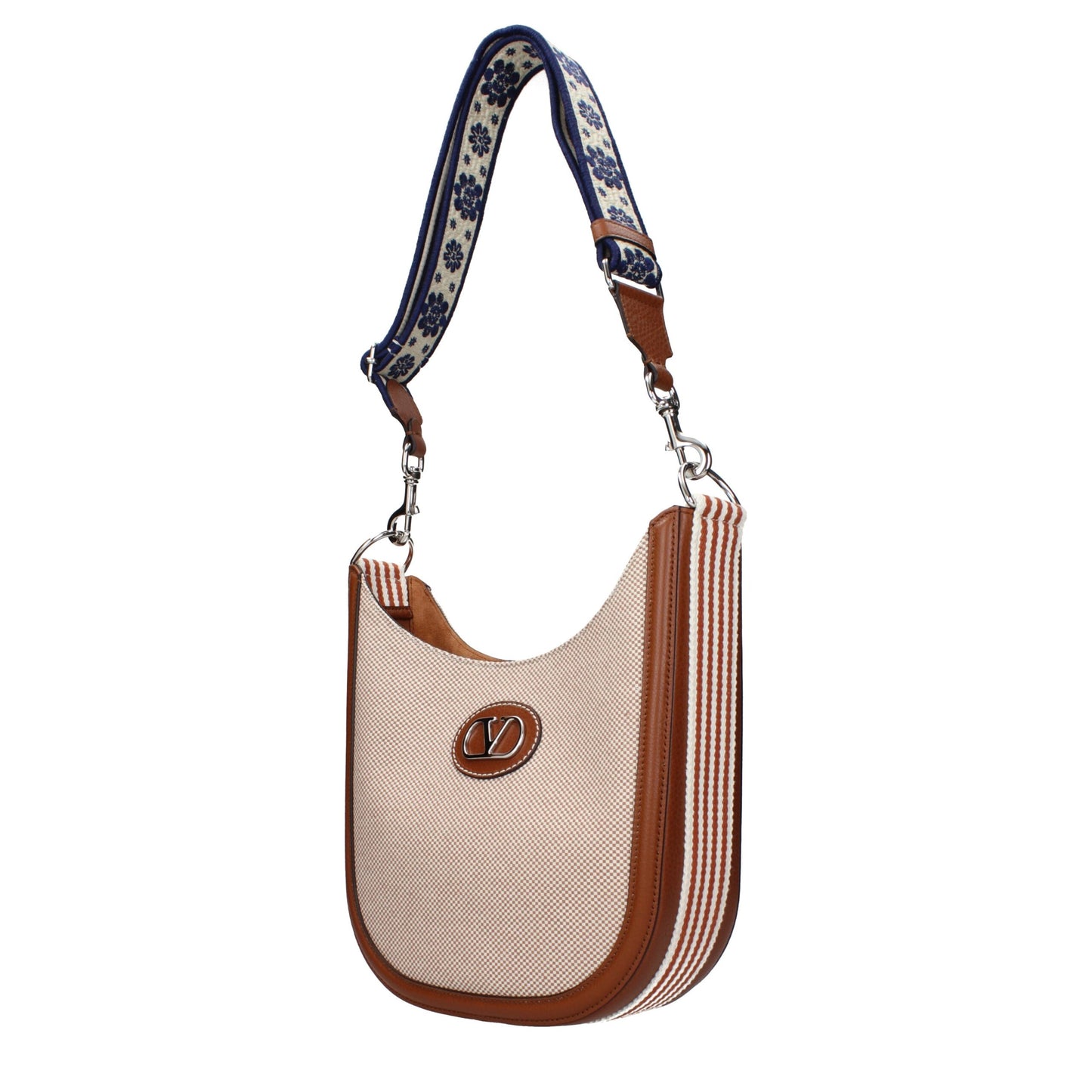 Valentino Garavani Fabric Crossbody Messenger Bag - Beige