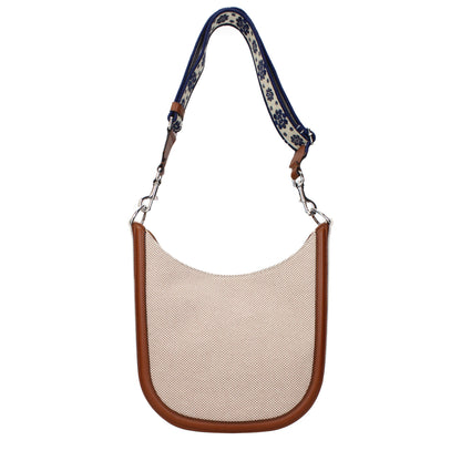 Valentino Garavani Fabric Crossbody Messenger Bag - Beige