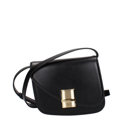 Crossbody Handbag by Salvatore Ferragamo for women in leather black features a multifaceted silhouette, showcasing a secure and multifaceted with versatile crossbody-strap & adjustable-strap for multifaceted style.