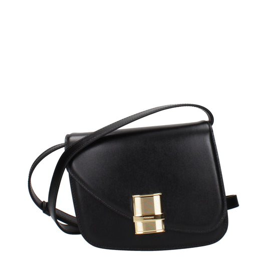 Crossbody Handbag by Salvatore Ferragamo for women in leather black features a multifaceted silhouette, showcasing a secure and multifaceted with versatile crossbody-strap & adjustable-strap for multifaceted style.