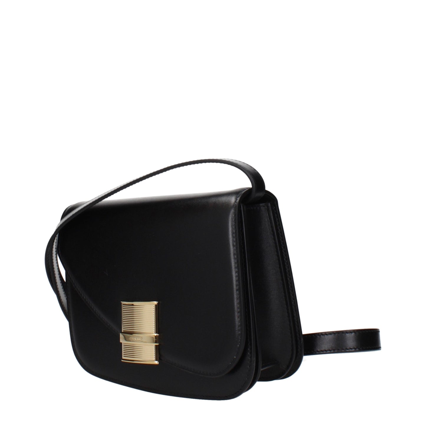 Crossbody Handbag by Salvatore Ferragamo for women in leather black features a transformative sophistication silhouette, showcasing a secure , ample , and versatile crossbody-strap & adjustable-strap for a transformative sophistication look.