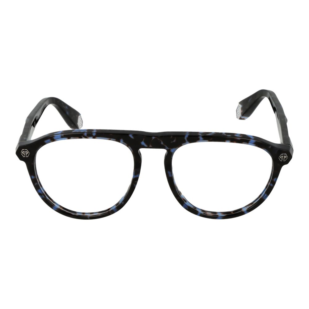 Eyeglasses Frames by Philipp Plein for men in and blue showcases an refined full-frame frame design featuring a sophisticated blue coloured frame for an refined and refined aesthetic.