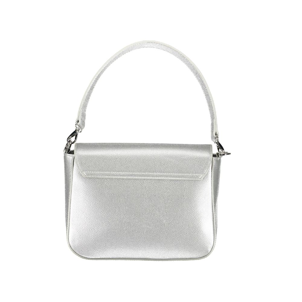 Handbag by Mario Valentino for women in polyethylene gray features a refined silhouette, showcasing a secure zipper & magnetic, organized internal-pockets, and versatile shoulder-strap & handle for a refined finish.