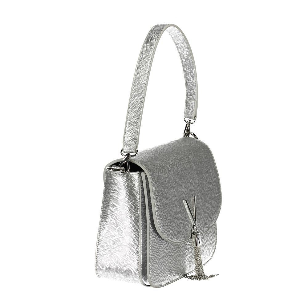 Handbag by Mario Valentino for women in polyethylene gray presents a ornamental silhouette, showcasing a secure zipper & magnetic, ample internal-pockets, and versatile shoulder-strap & handle for a ornamental finish.
