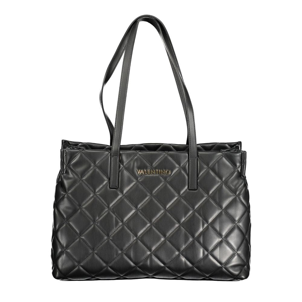 Handbag by Mario Valentino for women in polyethylene black features an refined silhouette, showcasing a secure zipper, ample internal-pockets, and versatile handle for a sophisticated refined aesthetic.