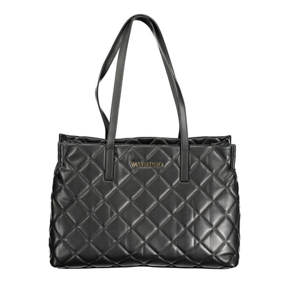 Handbag by Mario Valentino for women in polyethylene black features an refined silhouette, showcasing a secure zipper, ample internal-pockets, and versatile handle for a sophisticated refined aesthetic.