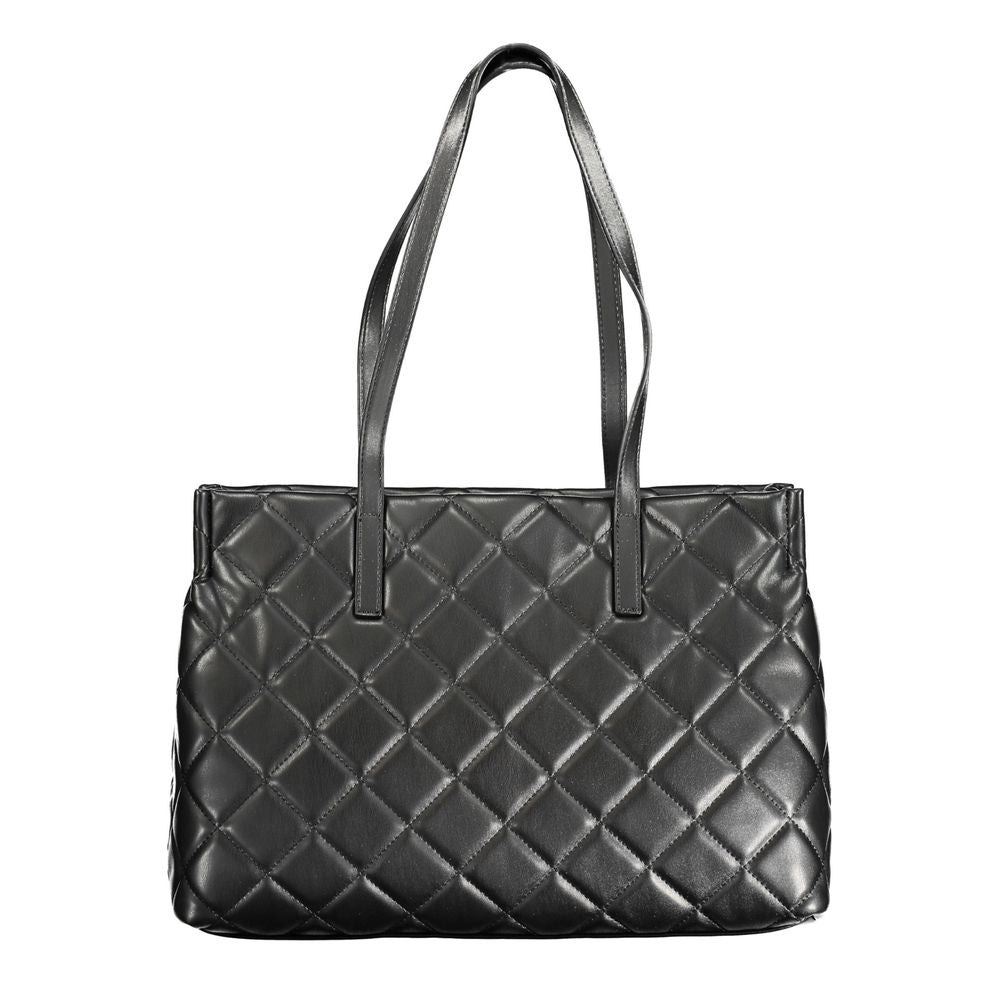 Handbag by Mario Valentino for women in polyethylene black features a refined silhouette, showcasing a secure zipper, organized internal-pockets, and versatile handle for a refined finish.