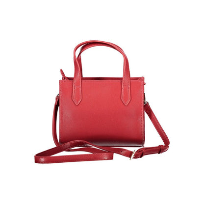 Handbag by Mario Valentino for women in polyethylene red presents a ornamental silhouette, showcasing a secure zipper, ample internal-pockets, and versatile shoulder-strap, adjustable-strap & handle for a ornamental finish.