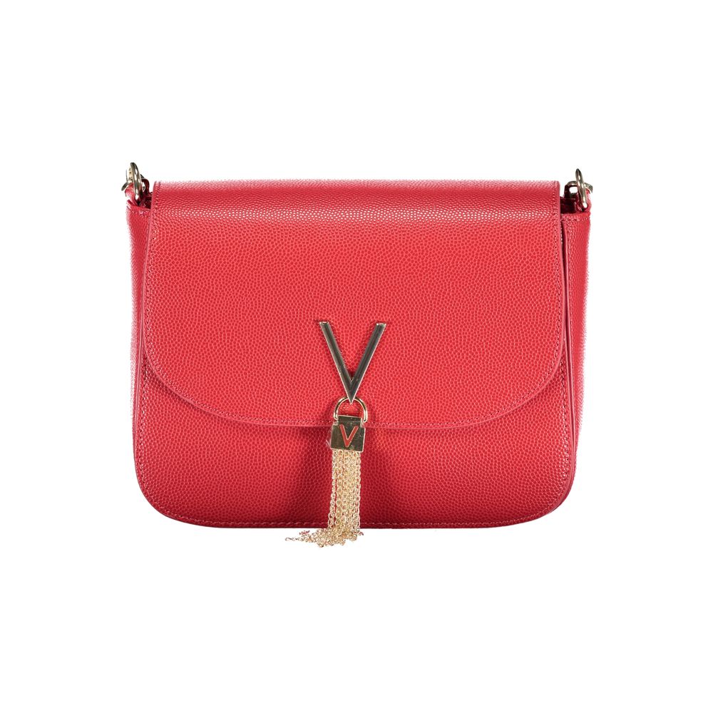 Handbag by Mario Valentino for women in polyethylene red features an refined silhouette, showcasing a secure zipper & magnetic, ample internal-pockets, and versatile shoulder-strap & handle for a sophisticated refined aesthetic.