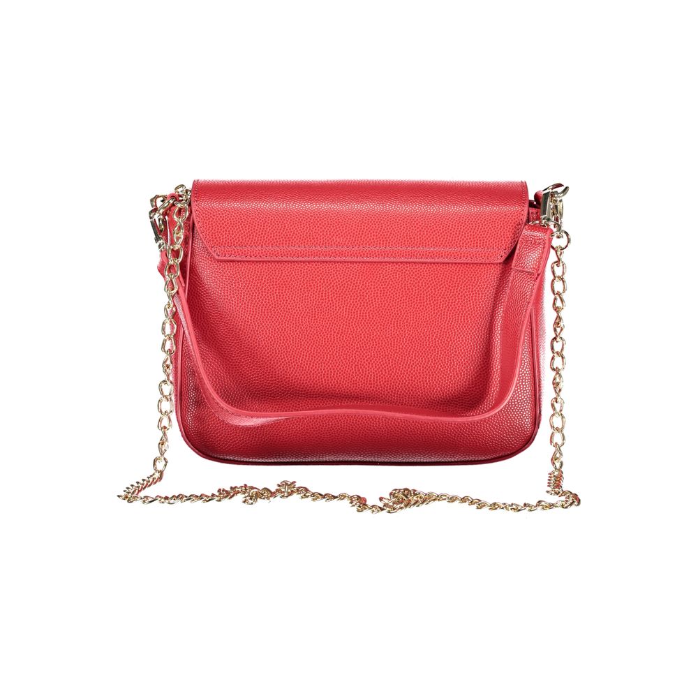 Handbag by Mario Valentino for women in polyethylene red features a ornamental silhouette, showcasing a secure zipper & magnetic, ample internal-pockets, and ornamental shoulder-strap & handle for a sophisticated look.