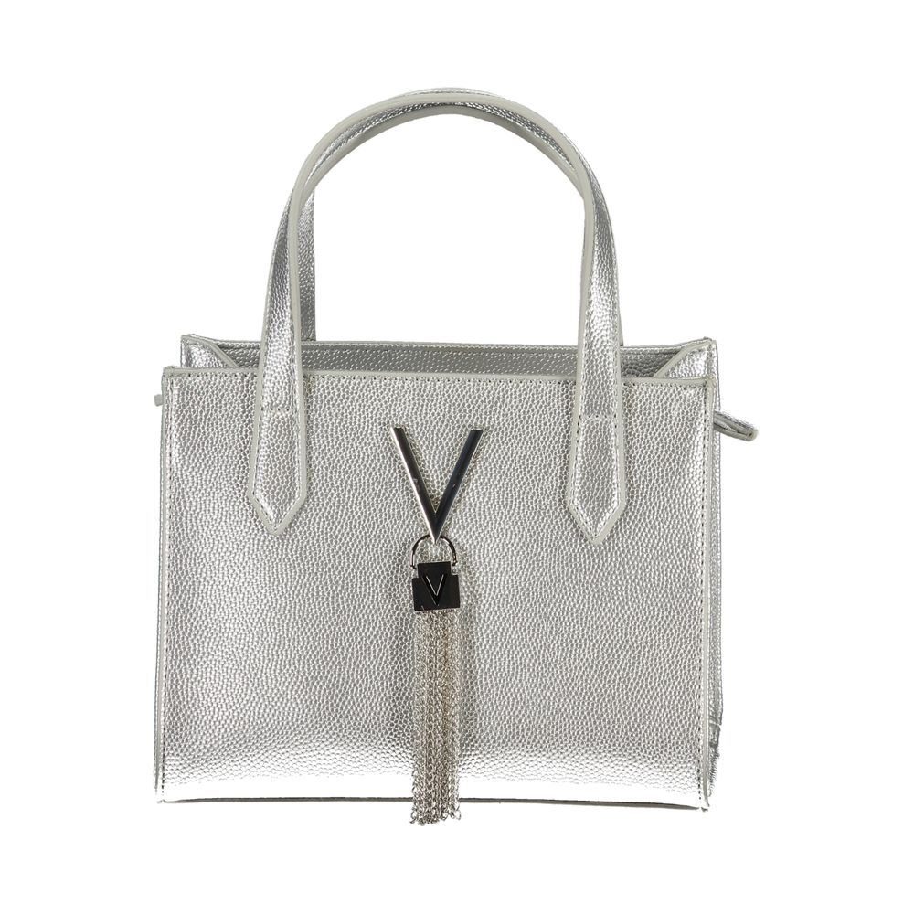 Evening Handbag by Mario Valentino for women in polyethylene gray features a refined silhouette, showcasing a secure zipper, organized internal-pockets, and versatile shoulder-strap, handle & adjustable-strap for a refined finish.
