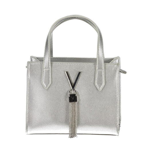 Evening Handbag by Mario Valentino for women in polyethylene gray features a refined silhouette, showcasing a secure zipper, organized internal-pockets, and versatile shoulder-strap, handle & adjustable-strap for a refined finish.