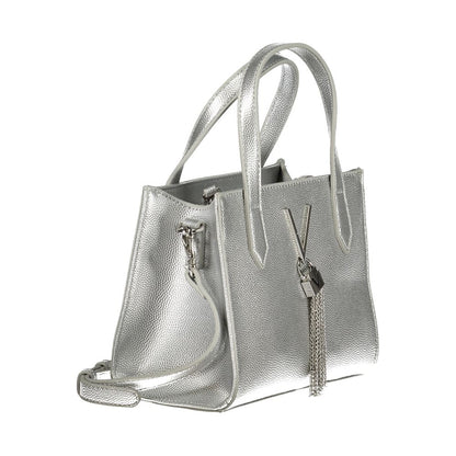 Evening Handbag by Mario Valentino for women in polyethylene gray features a ornamental silhouette, showcasing a secure zipper, ample internal-pockets, and ornamental shoulder-strap, handle & adjustable-strap for a sophisticated look.