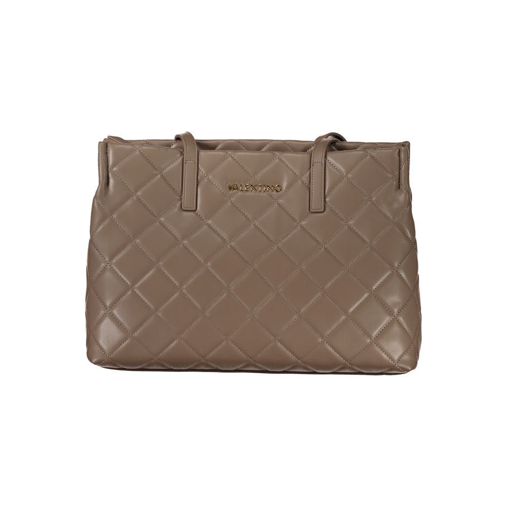 Shoulder Handbag by Mario Valentino for women in polyethylene brown & signature features an refined silhouette, showcasing a secure zipper, ample laptop-compartment, and versatile shoulder-strap & handle for a sophisticated refined aesthetic.