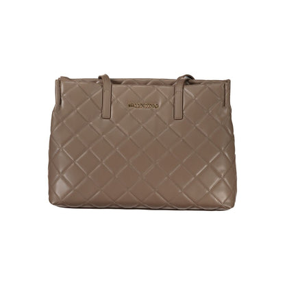 Shoulder Handbag by Mario Valentino for women in polyethylene brown & signature features an refined silhouette, showcasing a secure zipper, ample laptop-compartment, and versatile shoulder-strap & handle for a sophisticated refined aesthetic.