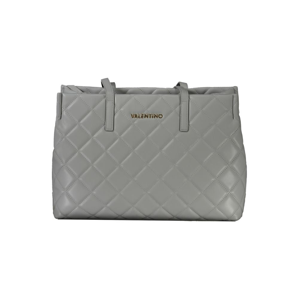 This Shopper Handbag by Mario Valentino for women in polyethylene and gray presents a sculptural silhouette featuring a secure zipper, ample laptop-compartment, and versatile handle for a sculptural finish.