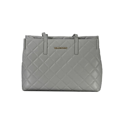 This Shopper Handbag by Mario Valentino for women in polyethylene and gray presents a sculptural silhouette featuring a secure zipper, ample laptop-compartment, and versatile handle for a sculptural finish.