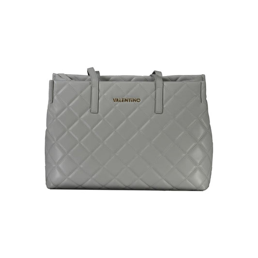 This Shopper Handbag by Mario Valentino for women in polyethylene and gray presents a sculptural silhouette featuring a secure zipper, ample laptop-compartment, and versatile handle for a sculptural finish.