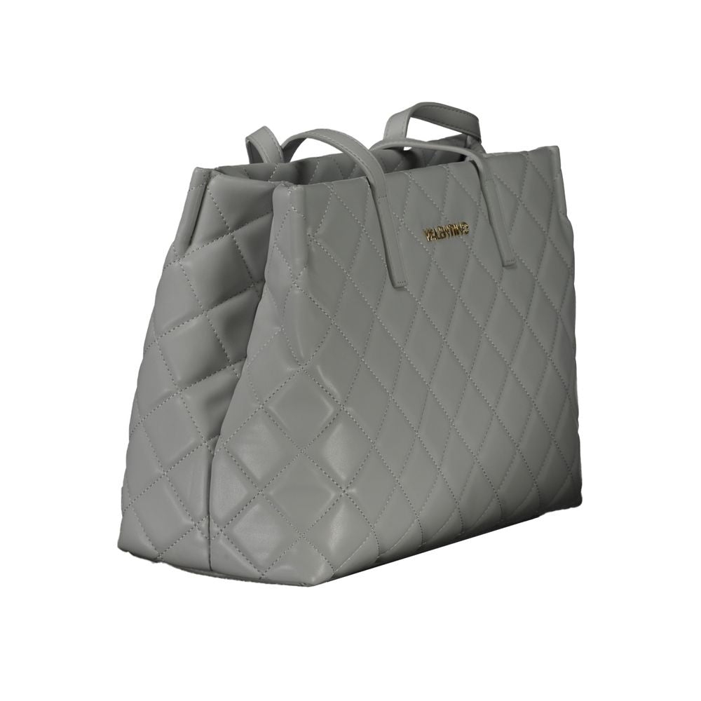Shopper Handbag by Mario Valentino for women in polyethylene gray features a refined silhouette, showcasing a secure zipper, organized laptop-compartment, and versatile handle for a refined finish.