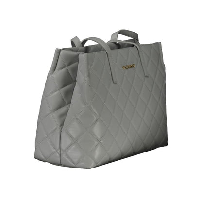 Shopper Handbag by Mario Valentino for women in polyethylene gray features a refined silhouette, showcasing a secure zipper, organized laptop-compartment, and versatile handle for a refined finish.