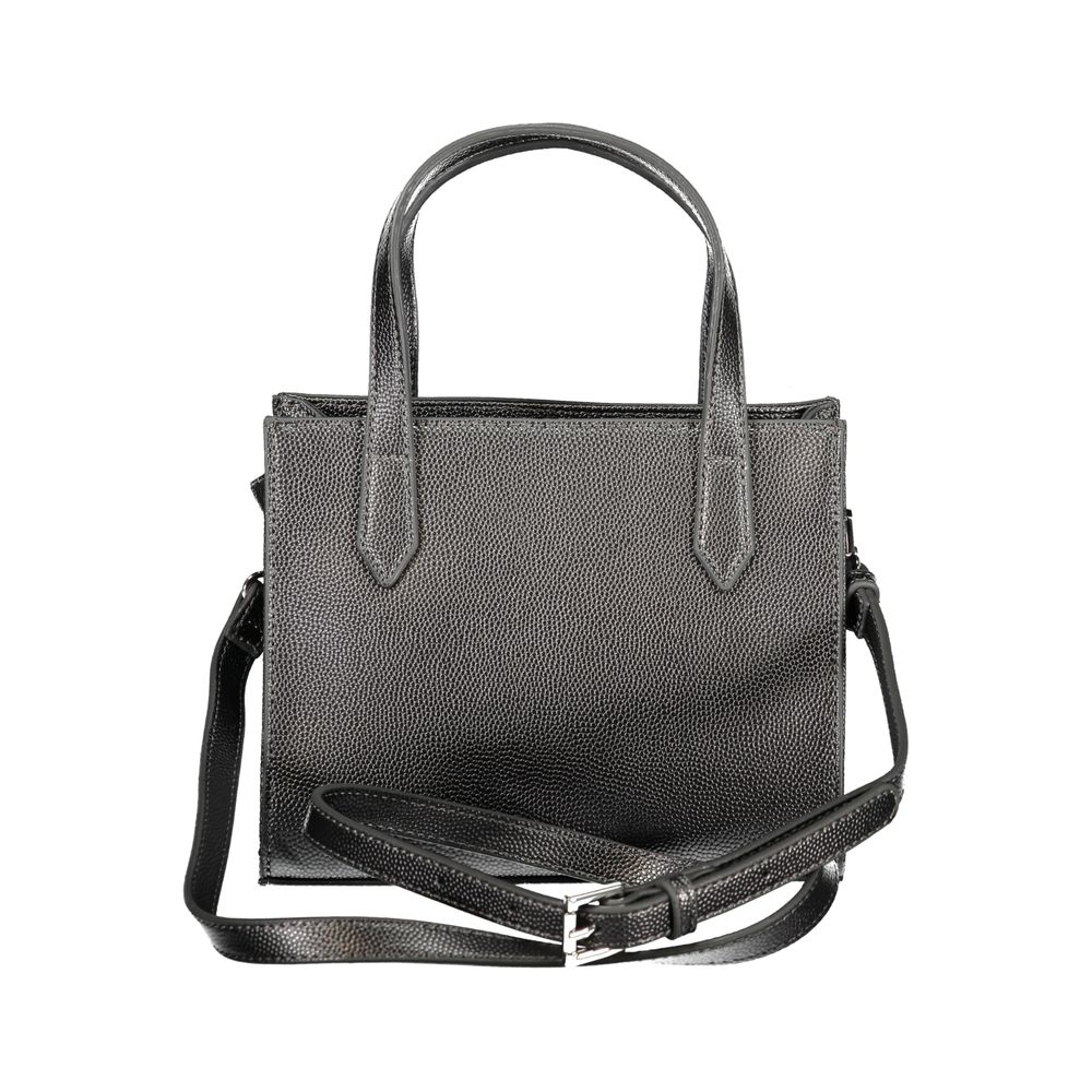 Handbag by Mario Valentino for women in polyethylene gray features an refined silhouette, showcasing a secure zipper, ample internal-pockets, and versatile shoulder-strap, adjustable-strap & handle for a sophisticated refined aesthetic.