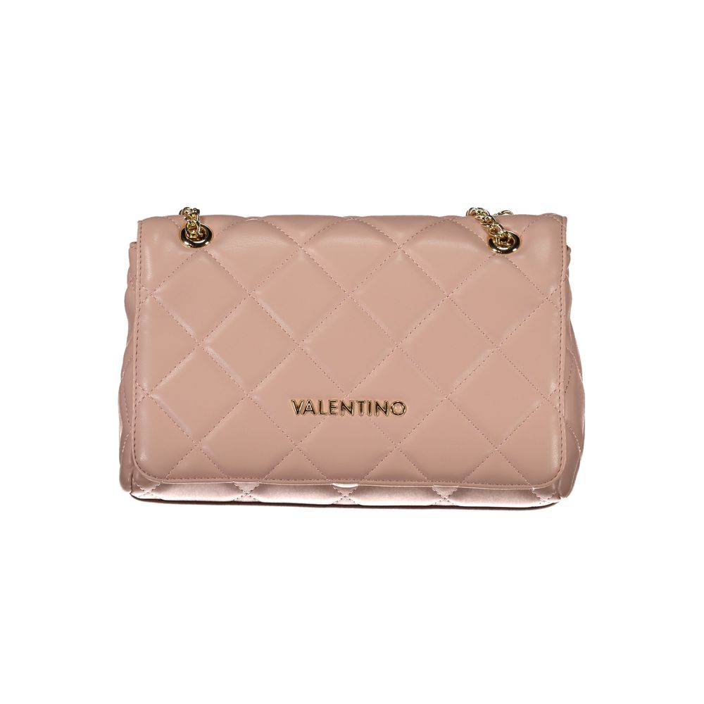 Evening Handbag by Mario Valentino for women in polyethylene pink & signature features a ornamental silhouette, showcasing a secure snap & zipper, ample internal-pockets, and ornamental shoulder-strap & handle for a sophisticated look.