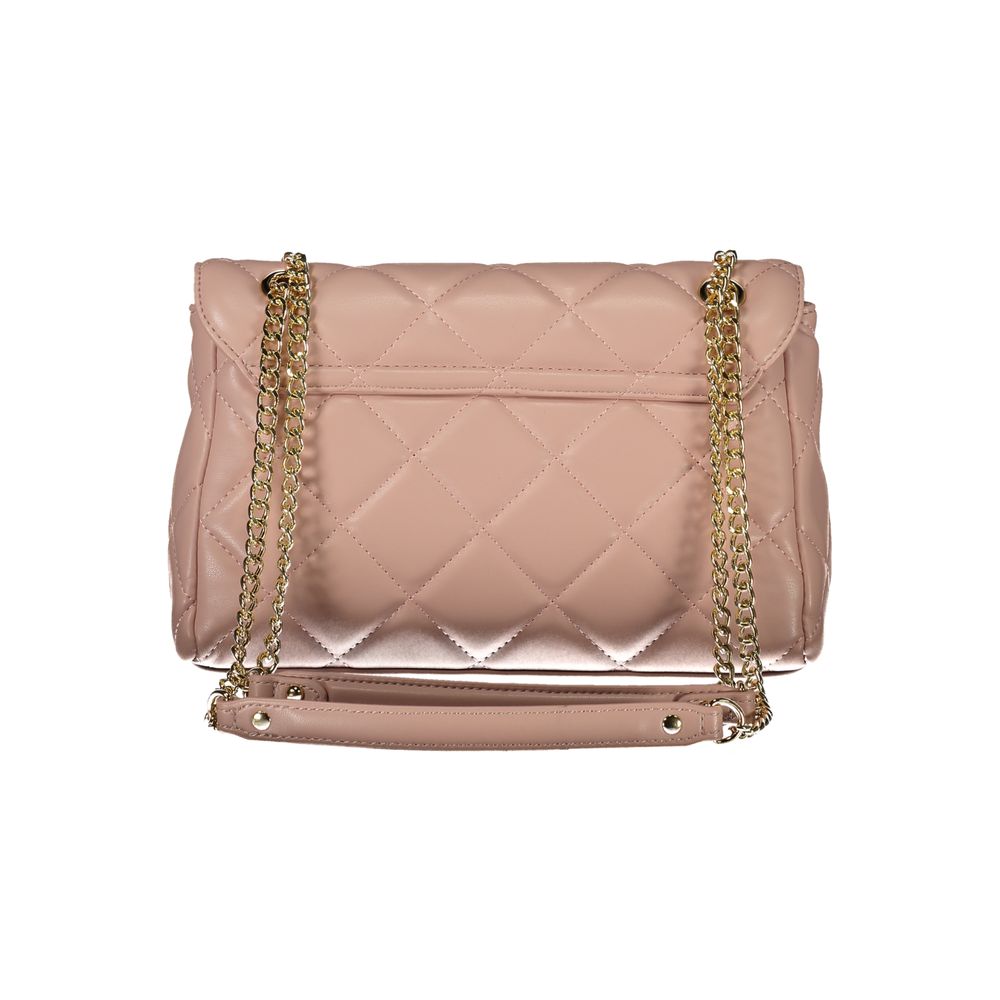 Evening Handbag by Mario Valentino for women in polyethylene pink & signature features a signature silhouette, showcasing a secure snap & zipper and signature internal-pockets with versatile shoulder-strap & handle for a sophisticated look.