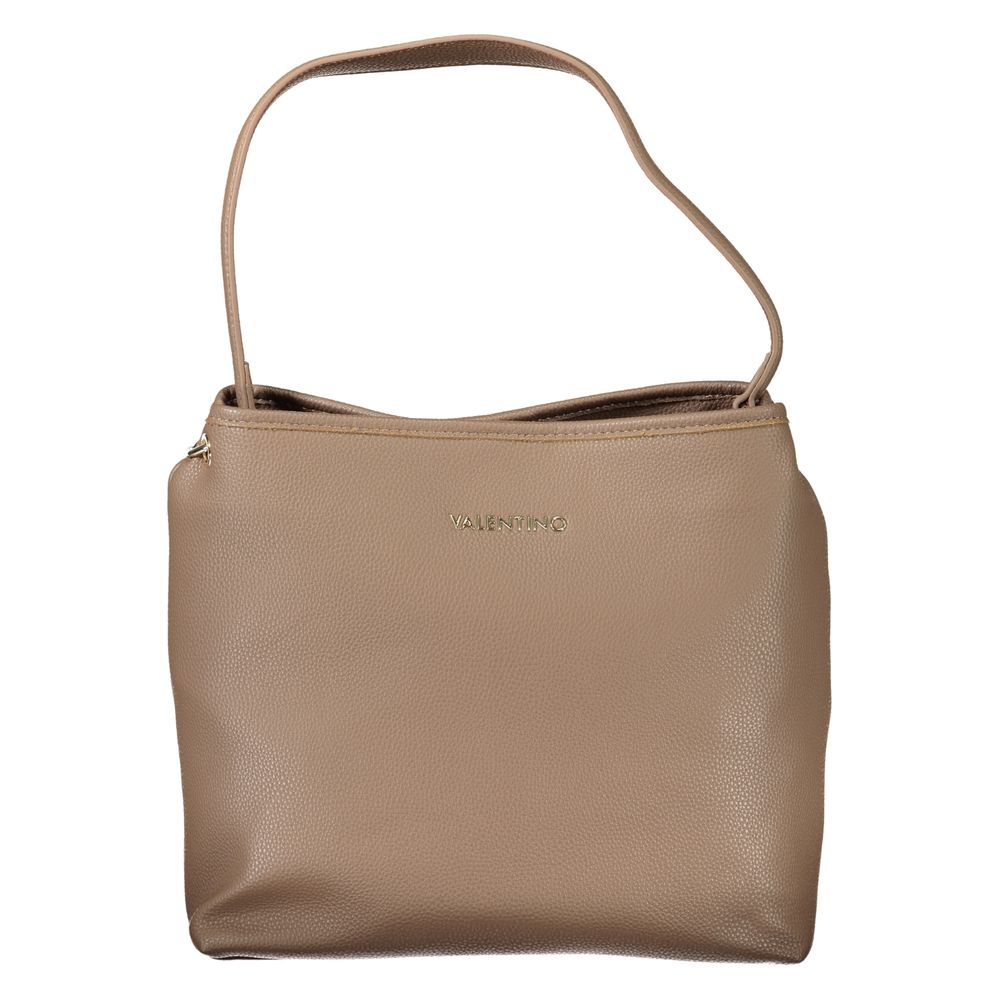 2-in-1 Shoulder & Crossbody Pouch Handbag by Mario Valentino for women in polyethylene brown features a refined silhouette, showcasing a secure snap, organized removable-pouch, and versatile crossbody-strap, shoulder-strap, adjustable-strap, detachable-strap & handle for a refined finish.
