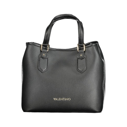Handbag by Mario Valentino for women in polyurethane black features a refined silhouette, showcasing a secure , organized built-in-compartments & internal-pockets, and versatile shoulder-strap, handle & adjustable-strap for a refined finish.