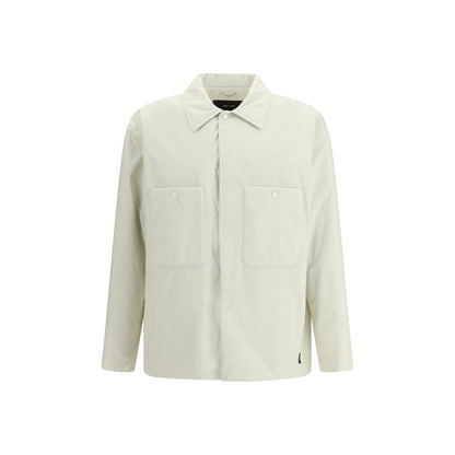 Overcoat by LAMINAR for men in nylon cream & ivory features an satoral silhouette, showcasing a sophisticated and satoral pockets & insulated for a premium, timeless look.