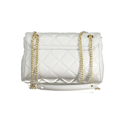 Handbag by Mario Valentino for women in polyethylene gray features a ornamental silhouette, showcasing a secure snap & zipper, ample internal-pockets, and ornamental handle for a sophisticated look.