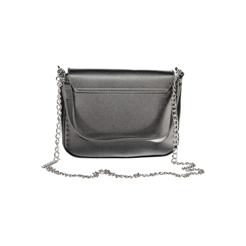 Handbag by Mario Valentino for women in polyethylene gray & signature features a signature silhouette, showcasing a secure zipper & magnetic and signature internal-pockets with versatile shoulder-strap & handle for a sophisticated look.