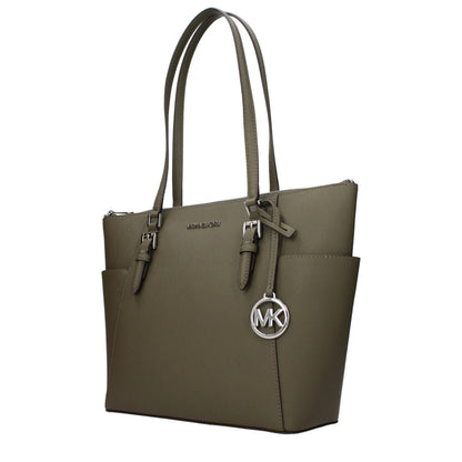 Shoulder Bag by Michael Kors for women in leather green showcases a statuesque silhouette, artfully detailed with a secure , organized , and versatile shoulder-strap for a statuesque look.