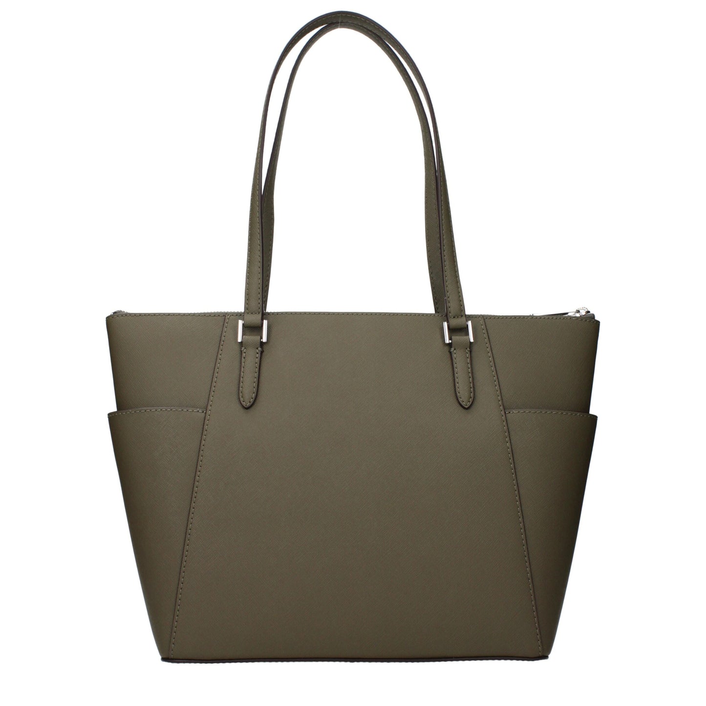 Shoulder Bag by Michael Kors for women in leather green features a statuesque silhouette, showcasing a secure and statuesque with versatile shoulder-strap for a statuesque finish.