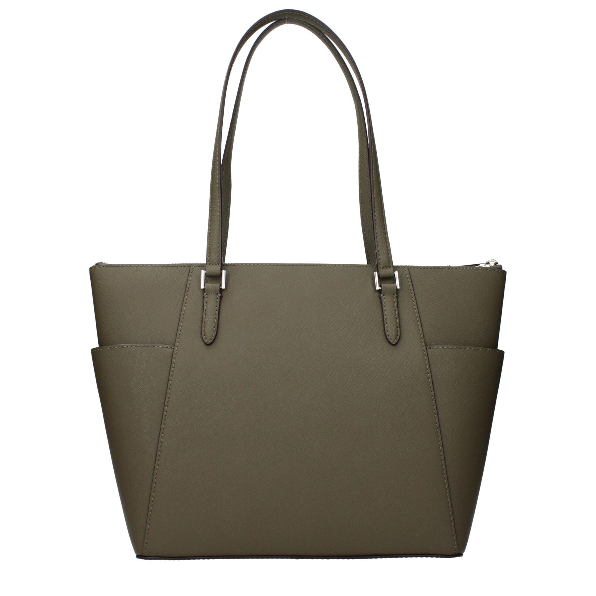 Shoulder Bag by Michael Kors for women in leather green features a statuesque silhouette, showcasing a secure and statuesque with versatile shoulder-strap for a statuesque finish.