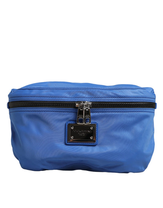 Fanny Pack Belt Bag by Dolce & Gabbana for men in calf leather & polyamide blue presents a jet-setting Calf Leather Polyamide Fanny Pack Belt Bag design with a secure zipper, ample built-in-compartments, and versatile adjustable-strap & belt-strap for a jet-setting finish.