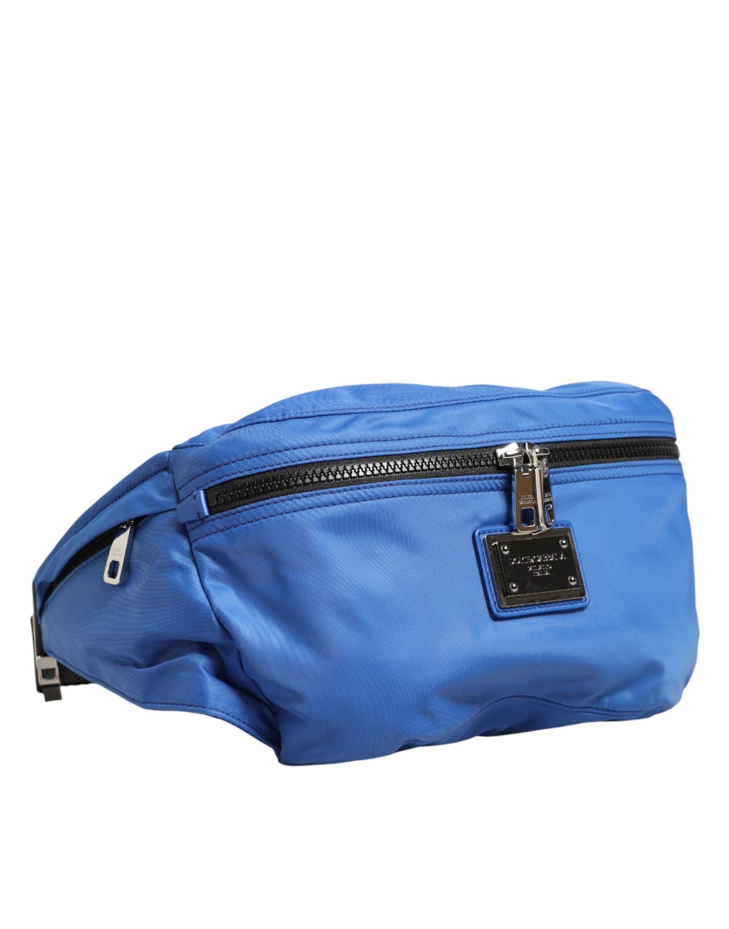 Fanny Pack Belt Bag by Dolce & Gabbana for men in calf leather & polyamide blue features an jet-set ready Calf Leather Polyamide Fanny Pack Belt Bag design with a secure zipper, jet-set ready built-in-compartments, and versatile adjustable-strap & belt-strap for a sophisticated look.