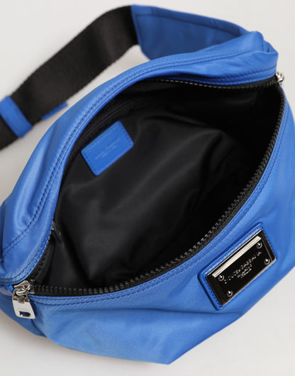 Fanny Pack Belt Bag by Dolce & Gabbana for men in calf leather & polyamide blue features a jet-setting Calf Leather Polyamide Fanny Pack Belt Bag design with a secure zipper, jet-setting built-in-compartments, and versatile adjustable-strap & belt-strap for a jet-setting look.