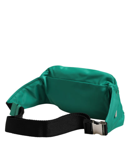 Fanny Pack Belt Bag by Dolce & Gabbana for men in calf leather & polyamide blue & green presents a jet-setting Calf Leather Polyamide Fanny Pack Belt Bag design with a secure zipper, ample built-in-compartments, and versatile adjustable-strap & belt-strap for a jet-setting finish.
