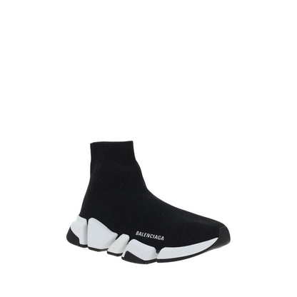 Athletic Sneakers by Balenciaga for women in stretch polyester black showcases a architectural silhouette, artfully capturing the essence of the Women's Sock Athletic Stretch Polyester Sneakers with its signature architectural sock athletic style construction.