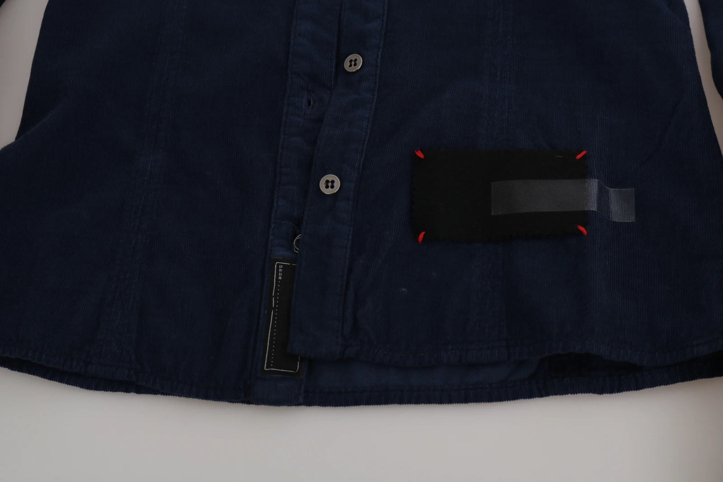 Acht Cotton Blue Corduroy Long Sleeves Shirt Top Blouse