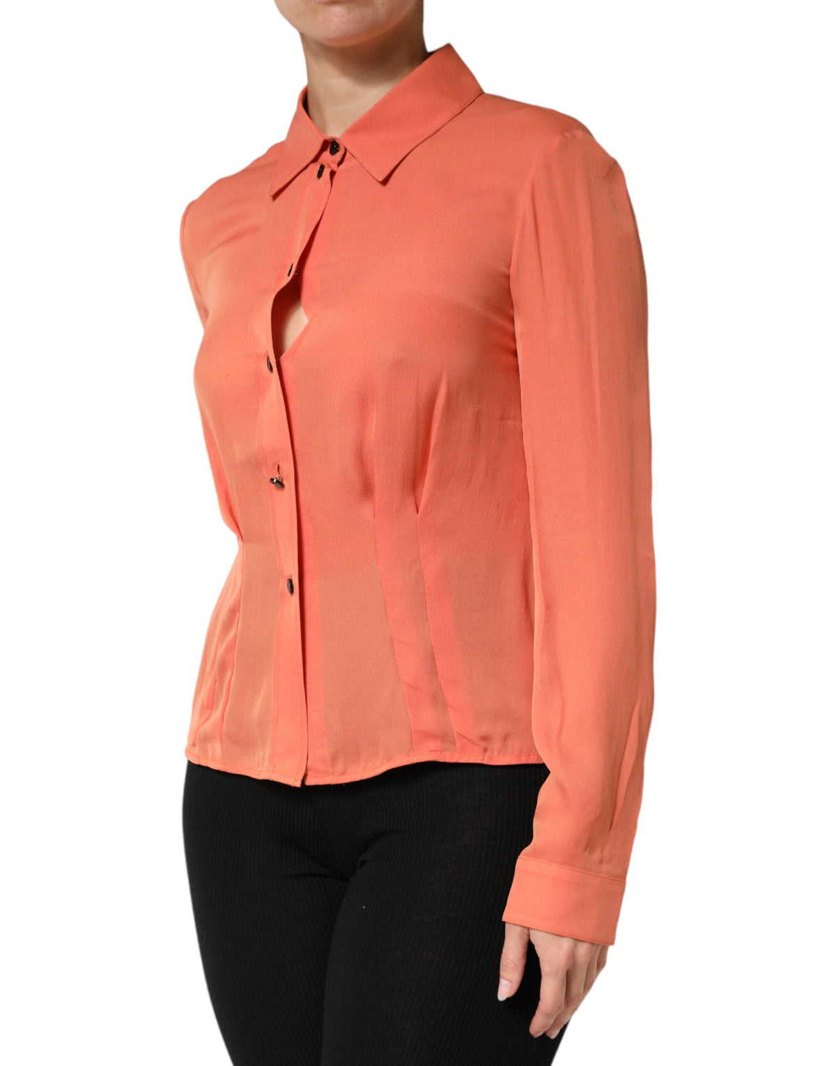 Emporio Armani Women's Long-Sleeve Silk Blouse - Orange