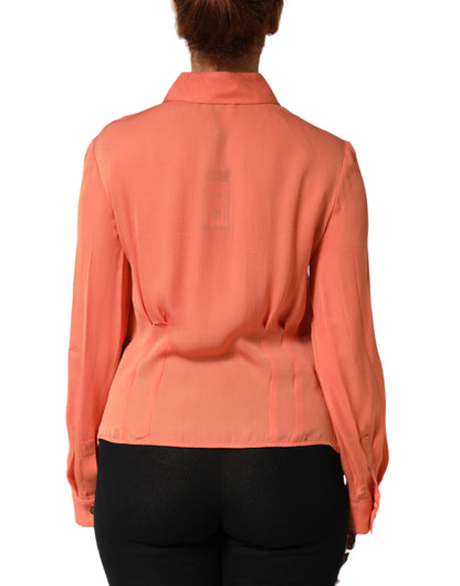 Emporio Armani Women's Long-Sleeve Silk Blouse - Orange