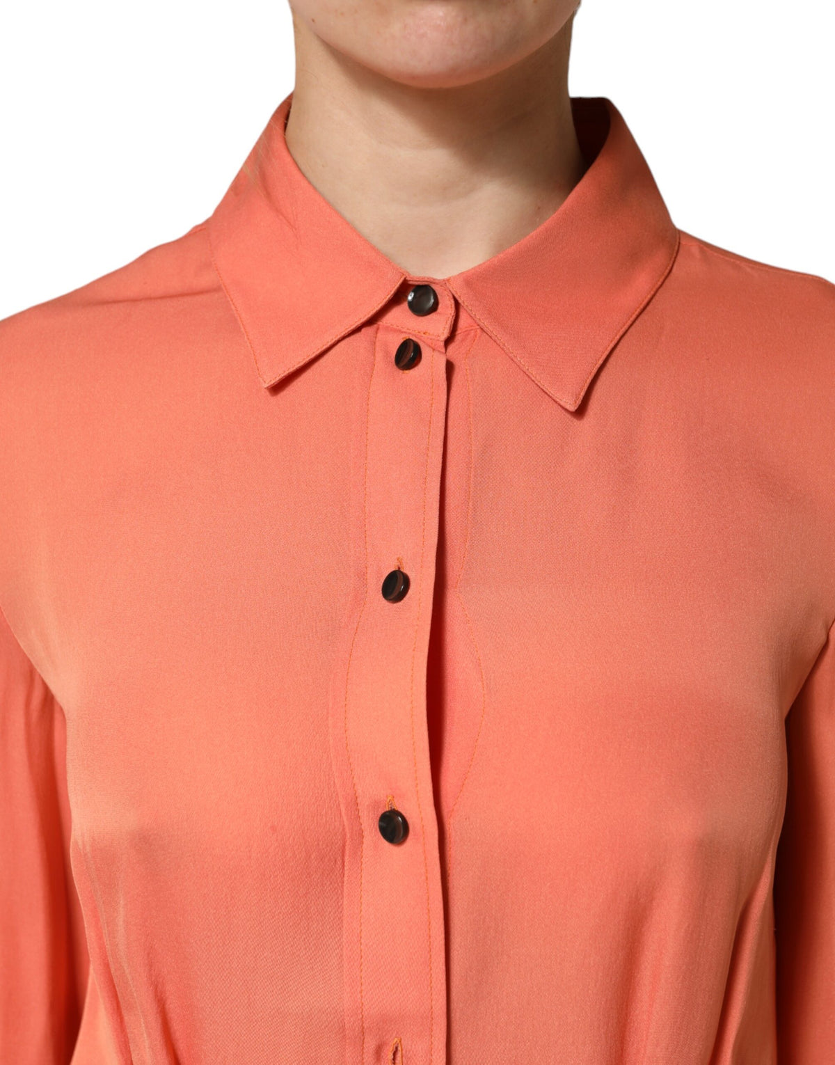 Emporio Armani Women's Long-Sleeve Silk Blouse - Orange