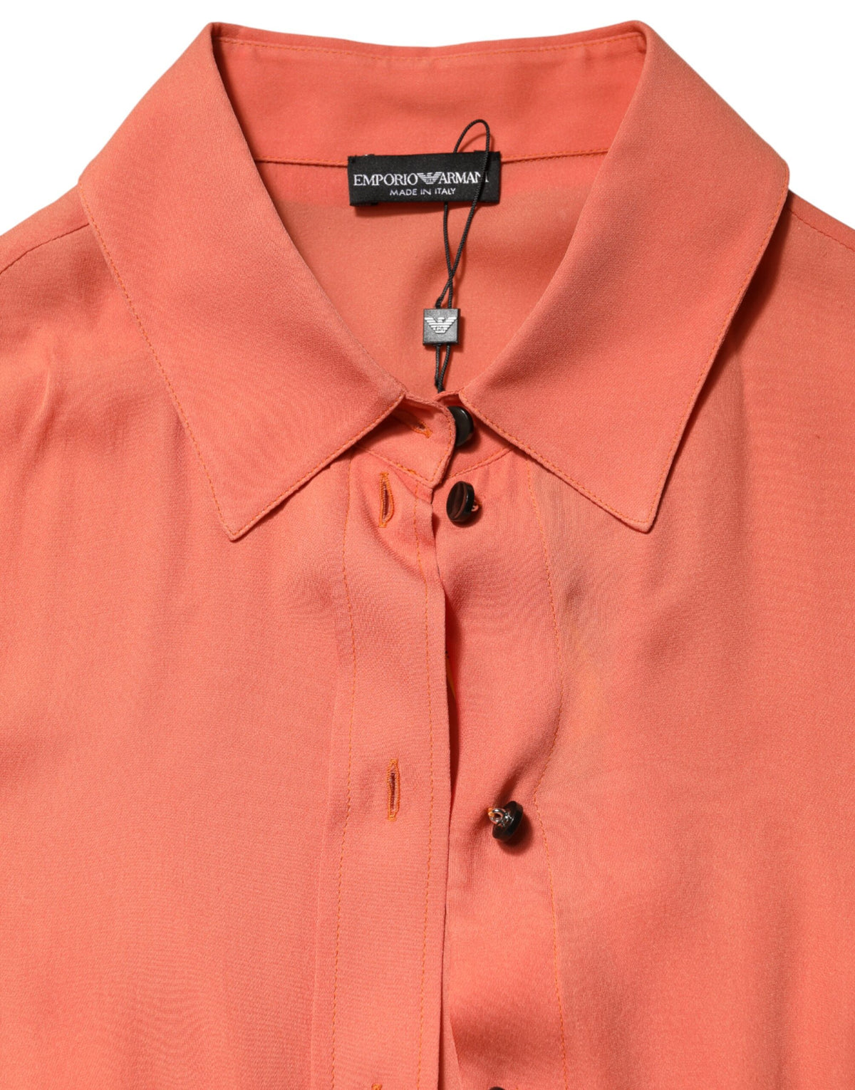 Emporio Armani Women's Long-Sleeve Silk Blouse - Orange