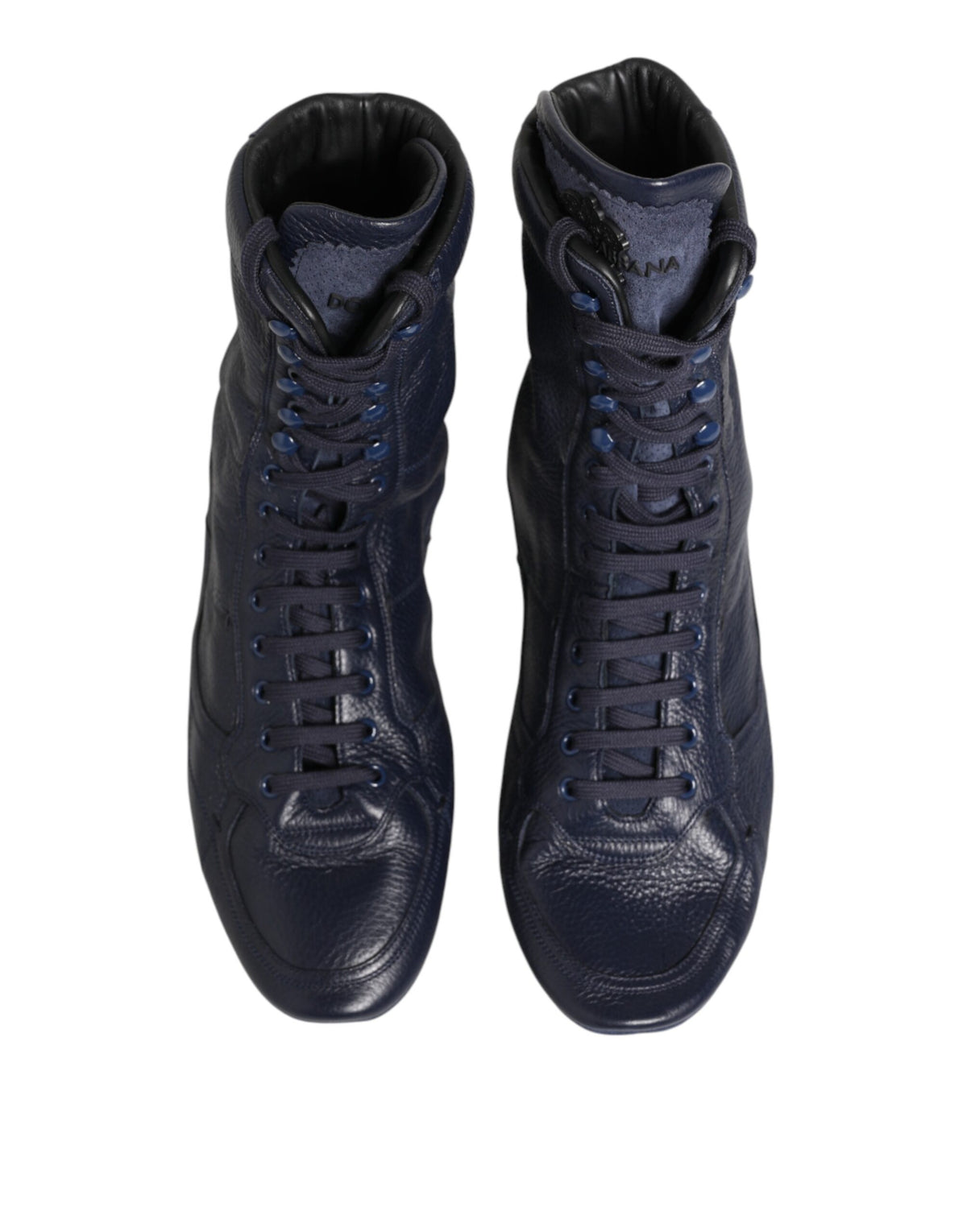 Dolce & Gabbana Men's Calf Leather Lace-Up Mid-Calf Boots - Dark Blue